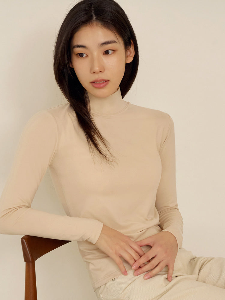 ヒートタッチ モックネック ハーフタートルネック Tシャツ 1