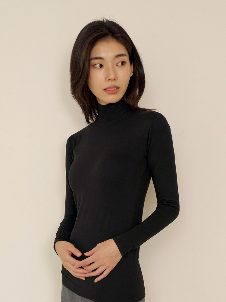 ヒートタッチ モックネック ハーフタートルネック Tシャツ 3